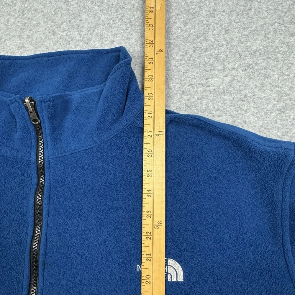 The North Face Fleece Jacket Mens XXL Blue Full Zip Mock‎ Neck Sweater Outdoor